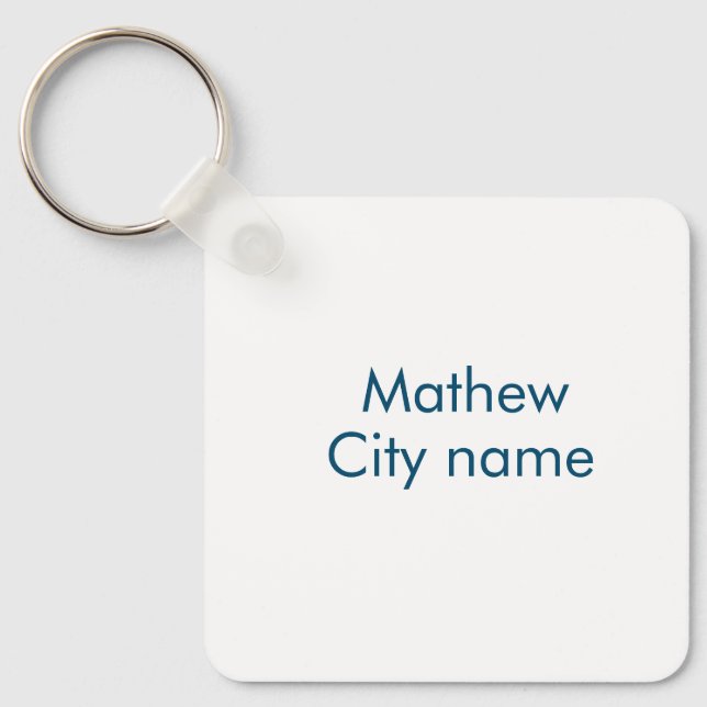 simple initial letter monogram add your name lett  keychain (Front)