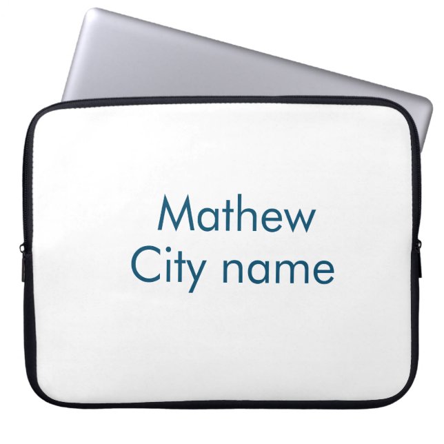 simple initial letter monogram add your name lett  laptop sleeve (Front)