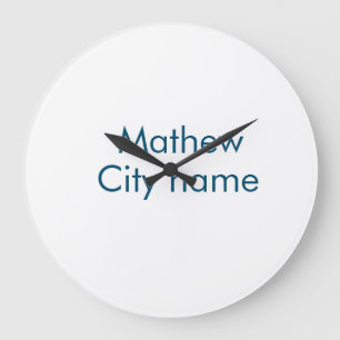 simple initial letter monogram add your name lett  large clock