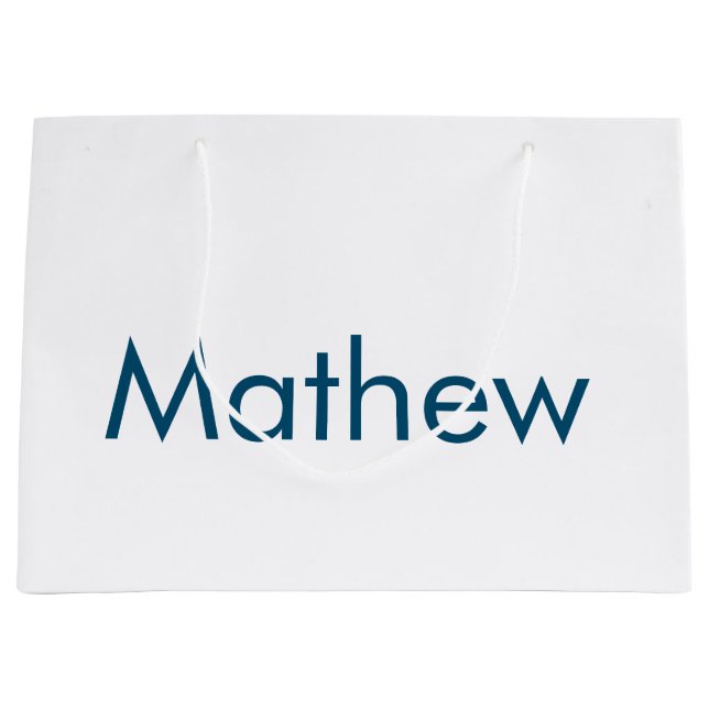 simple initial letter monogram add your name lett  large gift bag (Front)