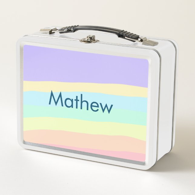 simple initial letter monogram add your name lett  metal lunch box (Front)