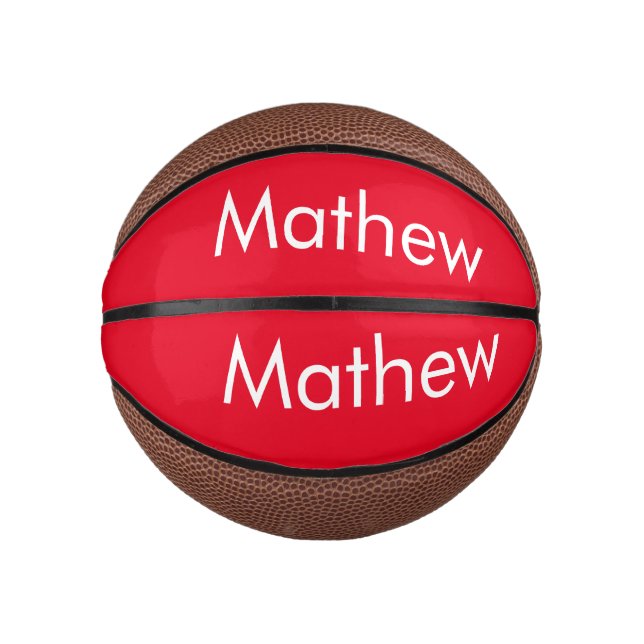 simple initial letter monogram add your name lett  mini basketball (Front)