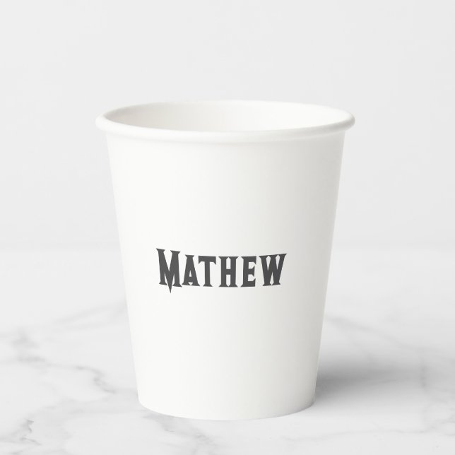 simple initial letter monogram add your name lett  paper cups (Front)