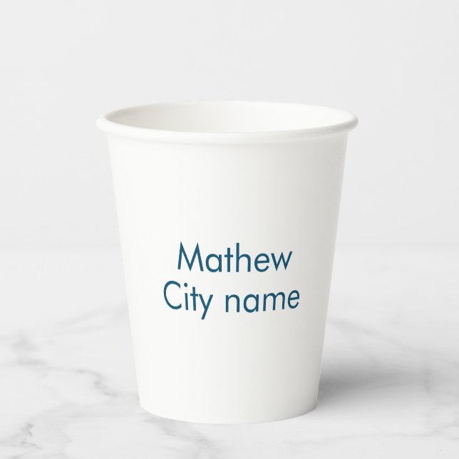 simple initial letter monogram add your name lett  paper cups (Front)