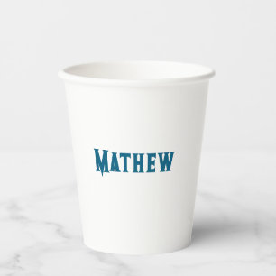 simple initial letter monogram add your name lett paper cups