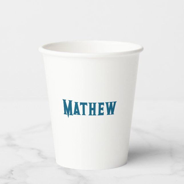 simple initial letter monogram add your name lett  paper cups (Front)