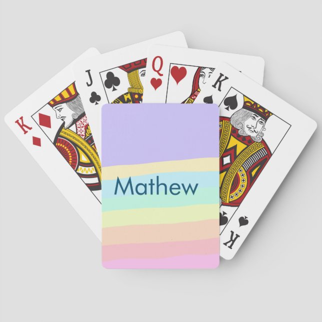 simple initial letter monogram add your name lett  playing cards (Back)