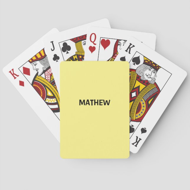 simple initial letter monogram add your name lett  playing cards (Back)