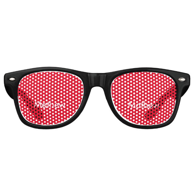 simple initial letter monogram add your name lett  retro sunglasses (Front)