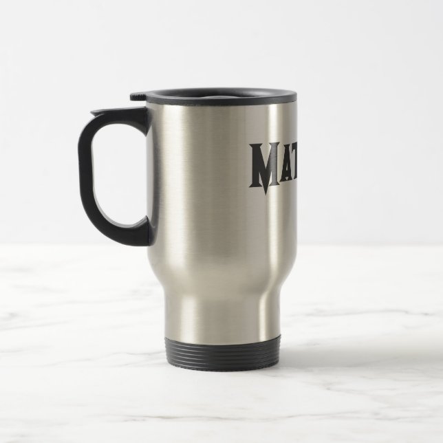 simple initial letter monogram add your name lett  travel mug (Left)