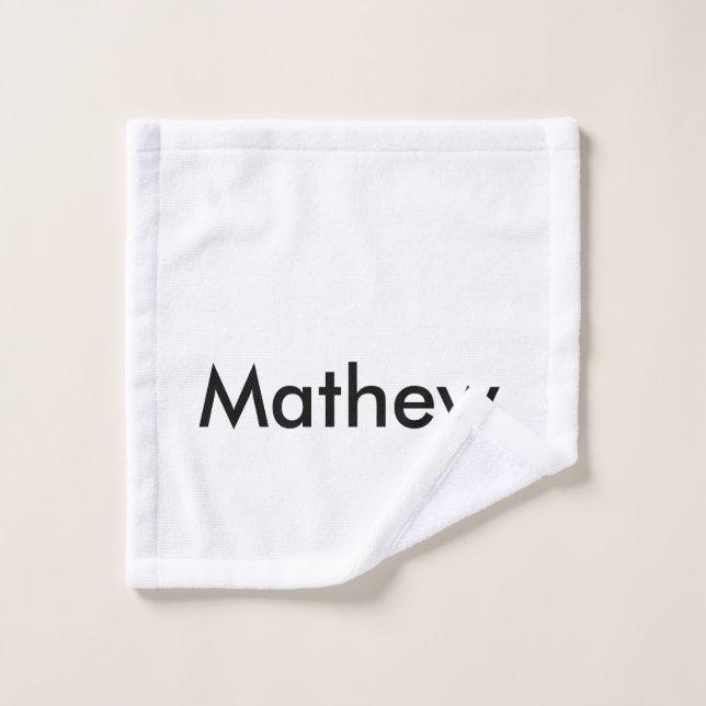 simple initial letter monogram add your name lett  wash cloth (Wash Cloth)