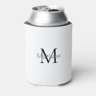 simple initial letter monogram add your name lette can cooler