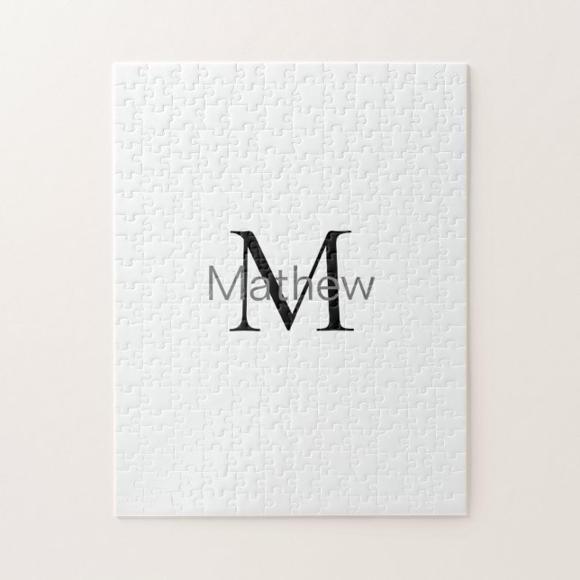 simple initial letter monogram add your name lette jigsaw puzzle (Vertical)