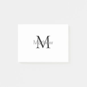 simple initial letter monogram add your name lette post-it notes