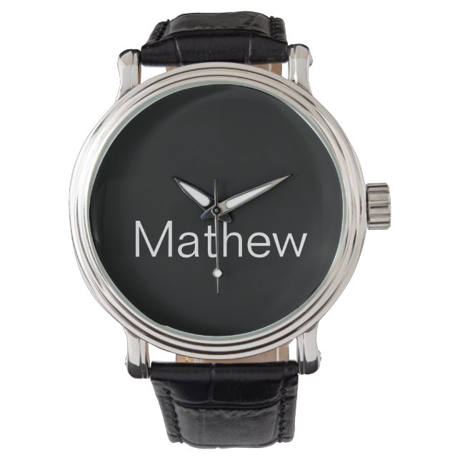 simple initial letter monogram add your name lette watch (Front)