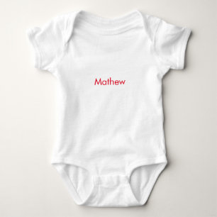 simple initial letter monogram add your name red b baby bodysuit