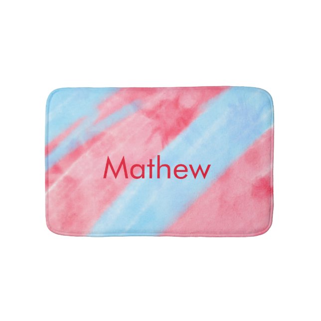 simple initial letter monogram add your name red b bath mat (Front)
