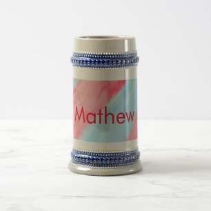 simple initial letter monogram add your name red b beer stein