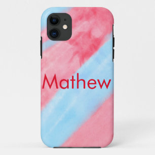 simple initial letter monogram add your name red b iPhone 11 case