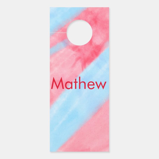 simple initial letter monogram add your name red b door hanger (Front)