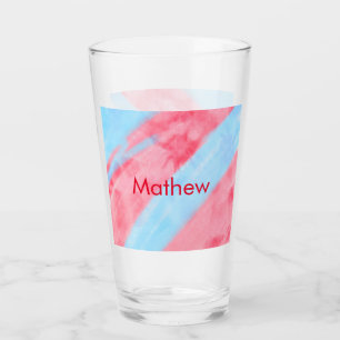simple initial letter monogram add your name red b glass