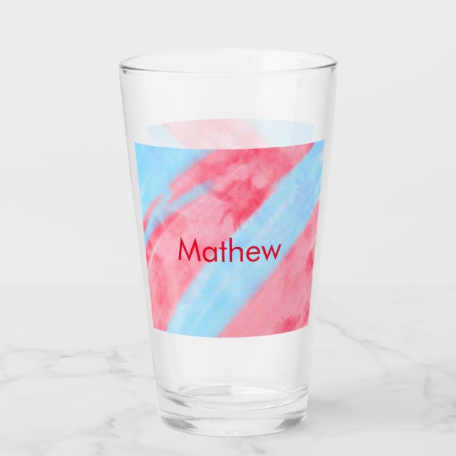 simple initial letter monogram add your name red b glass (Front)