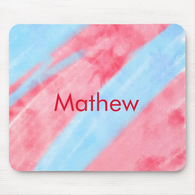 simple initial letter monogram add your name red b mouse pad (Front)