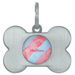 simple initial letter monogram add your name red b pet ID tag