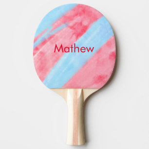 simple initial letter monogram add your name red b ping pong paddle