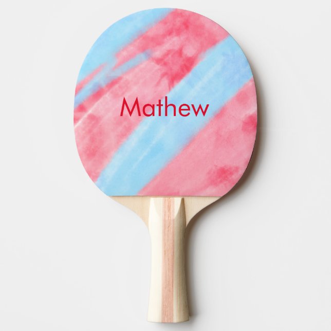 simple initial letter monogram add your name red b ping pong paddle (Front)