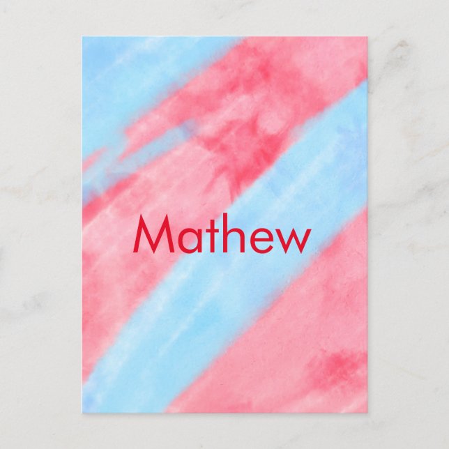 simple initial letter monogram add your name red b postcard (Front)