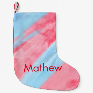 simple initial letter monogram add your name red b small christmas stocking