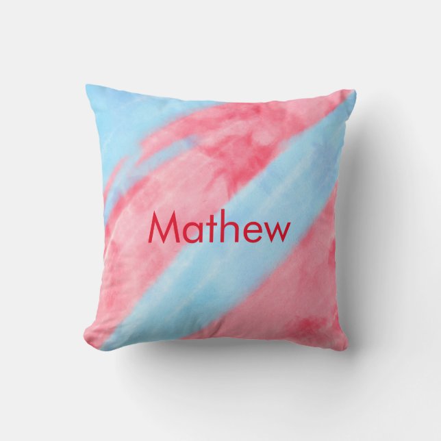 simple initial letter monogram add your name red b throw pillow (Front)