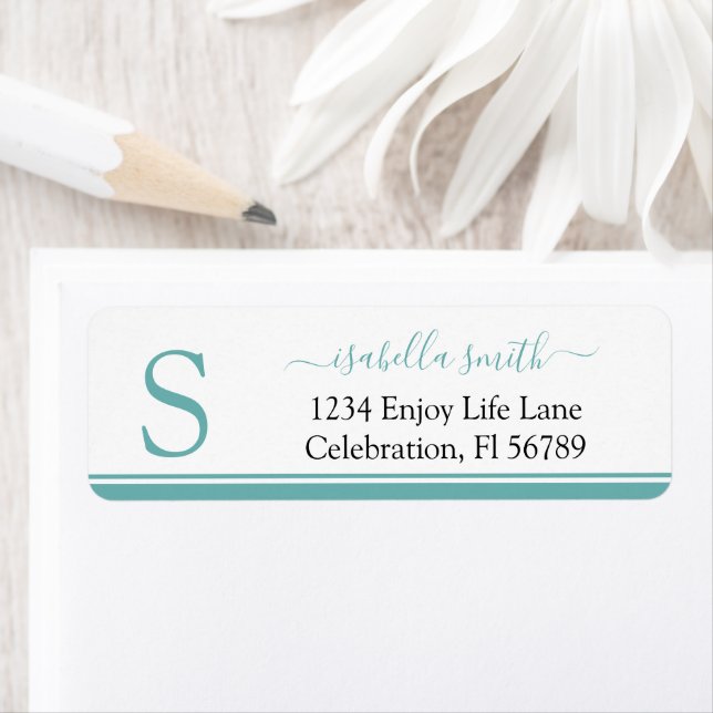 Simple Initial Modern Girly Script Monogram Label (Insitu)