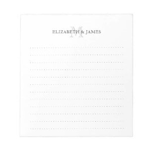 Simple Initial Monogram Couple Names Dotted Lines Notepad