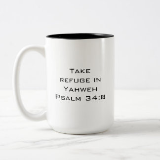 Simple Inspirational Christian Psalm Bible Verse Two-Tone Coffee Mug
