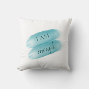 Simple Inspiring Quote I Am Enough Affirmation Throw Pillow
