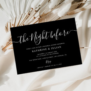 simple invitation à dîner de répétition en noir et