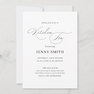 Simple invitation à la douche nuptiale noire et bl