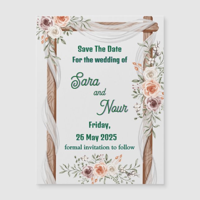 Simple invitation wedding Magnetic Card (Front)