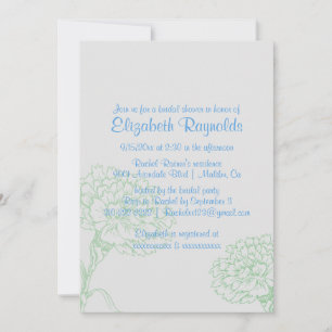 Simple invitations Blue & Green Bridal Shower