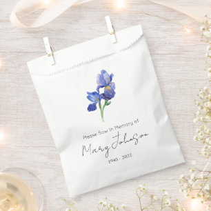 Simple Iris Seed packet Funeral Favour Bag