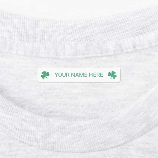 simple irish shamrock clothing name tags zazzleca