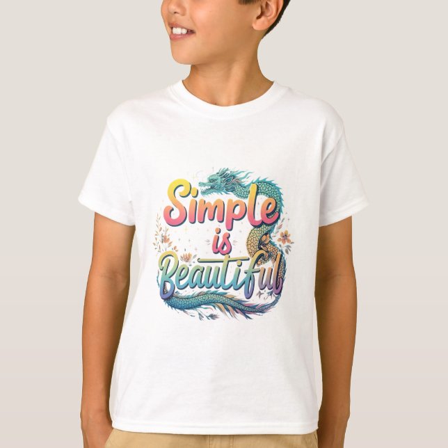 Simple is Beautiful Kids Basic T-Shirt (Front)