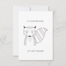 Simple "It's Your Birthday" Raccoon Card