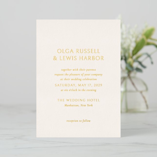 Simple Ivory and Gold Modern Wedding (Standing Front)