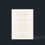Simple Ivory and Gold Modern Wedding Menu<br><div class="desc">Modern wedding menus featuring a clean and simple design with bold fonts.</div>