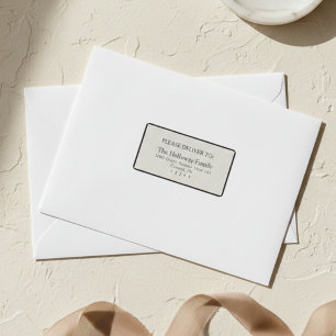 Simple Ivory Classic Serif Wedding Label