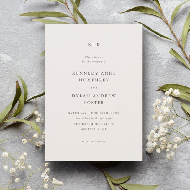 Simple Ivory Elegant Wedding Invitation (Creator Uploaded)