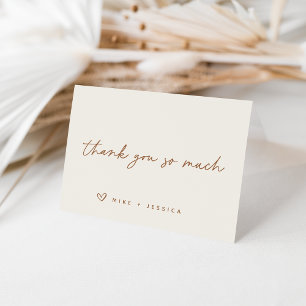 Simple Ivory & Rust Personalized Thank You Card